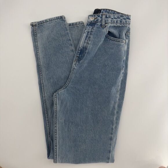 Asos Design Denim Women's Sz 25 x 36 High Waisted Light‎ Wash Straight Leg Jeans - Picture 8 of 9